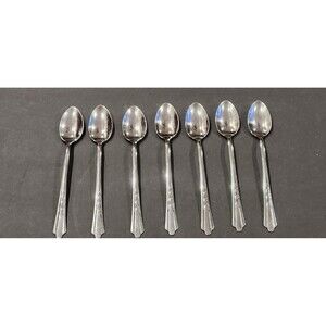 EKCO Stainless Chevron 7 Iced Tea Spoons Made USA